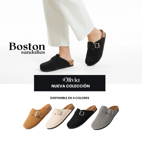 Sandalias Boston con hebilla disponibles en cuatro colores